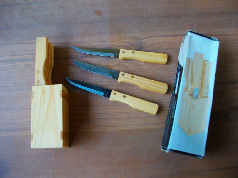 Lots Couteaux de cuisine sur support bloc bois-neufs Cuisine
