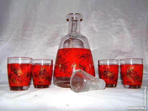 Service � liqueur carafe vintage d�cor JAPONAIS 30 Dunkerque (59)