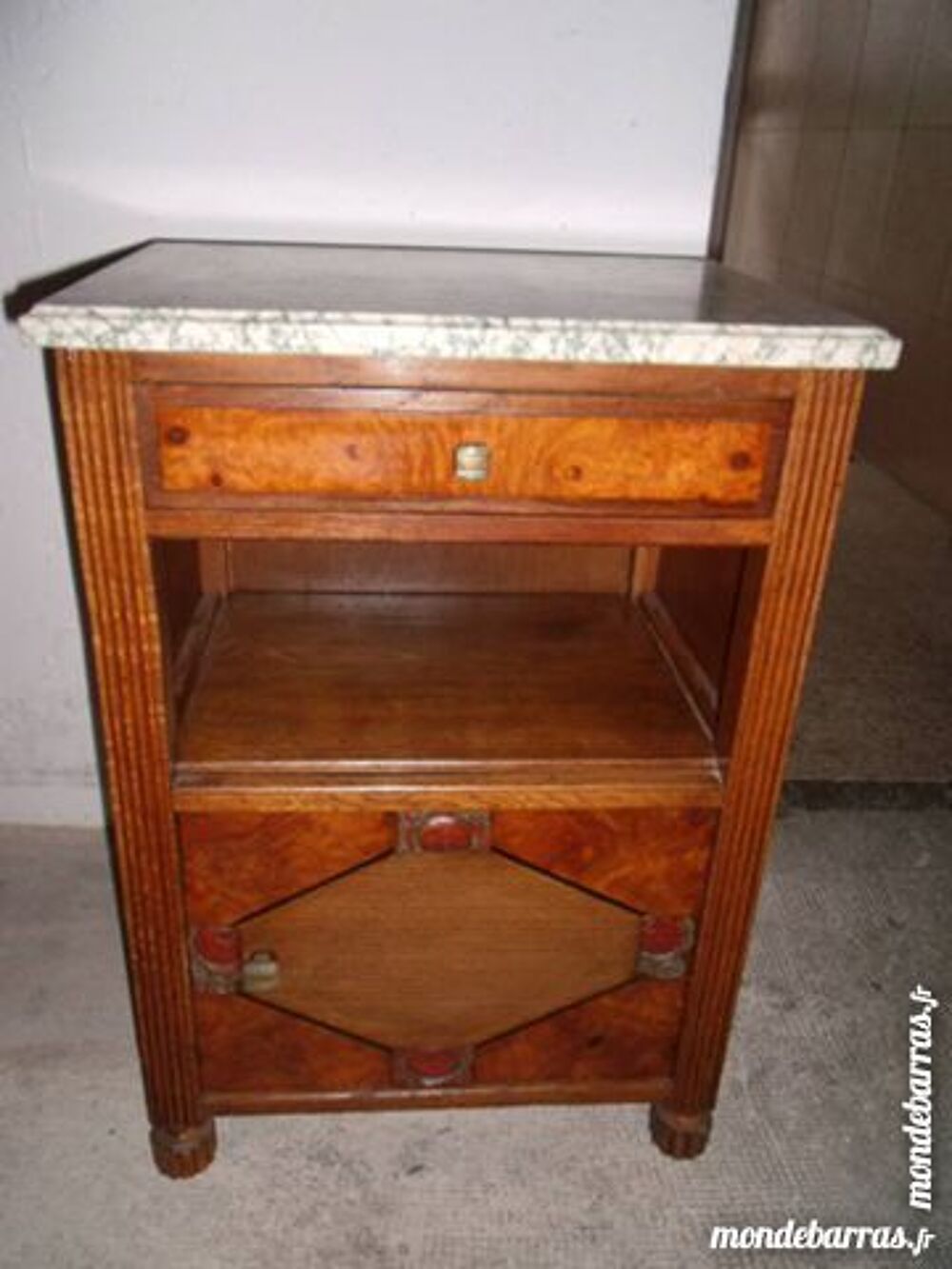 Chevet ancien - bois et marbre - ann&eacute;es 50 Meubles