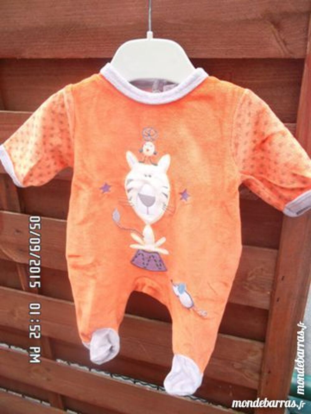pyjama orange dessin lion kiki60230 Vêtements enfants