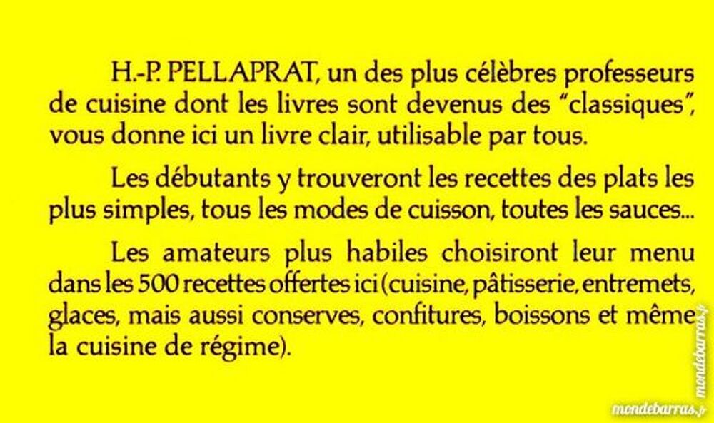 CUISINE - PELLAPRAT - RECETTES / prixportcompris Livres et BD