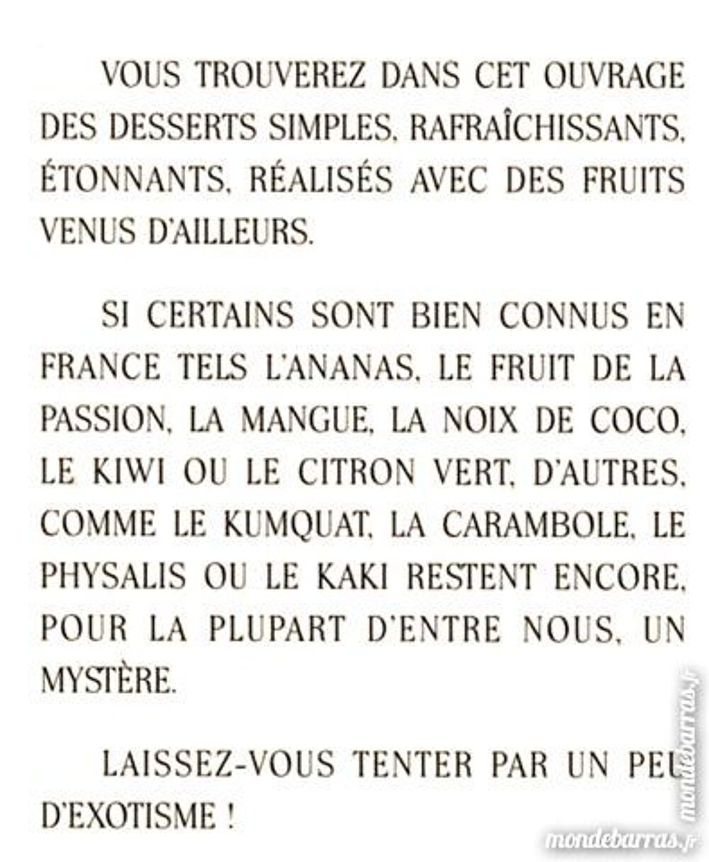 DESSERTS EXOTIQUES Livres et BD