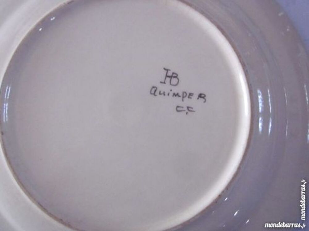 ASSIETTE HB QUIMPER - DECOR DE FLEURS 