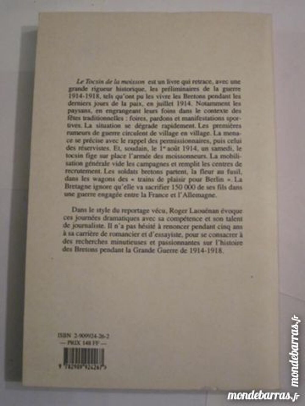 LE TOCSIN DE LA MOISSON par ROGER LAOUENAN Livres et BD
