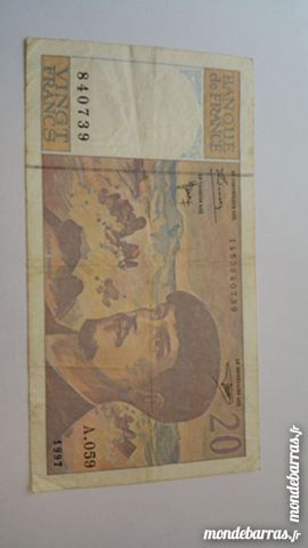 Billet 20 franc fran&ccedil;ais 
