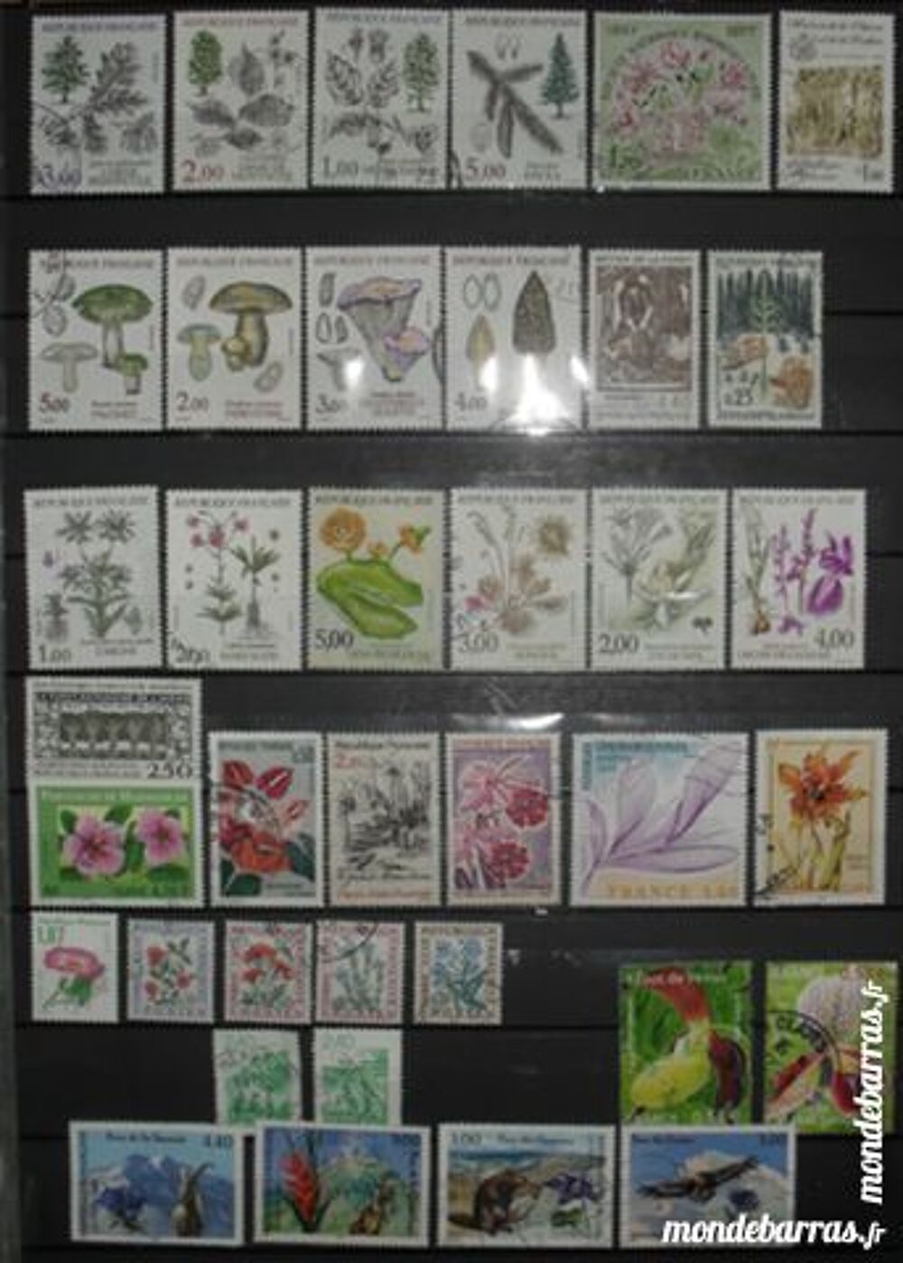 Lot de 1258 timbres oblit&eacute;r&eacute;s de France 
