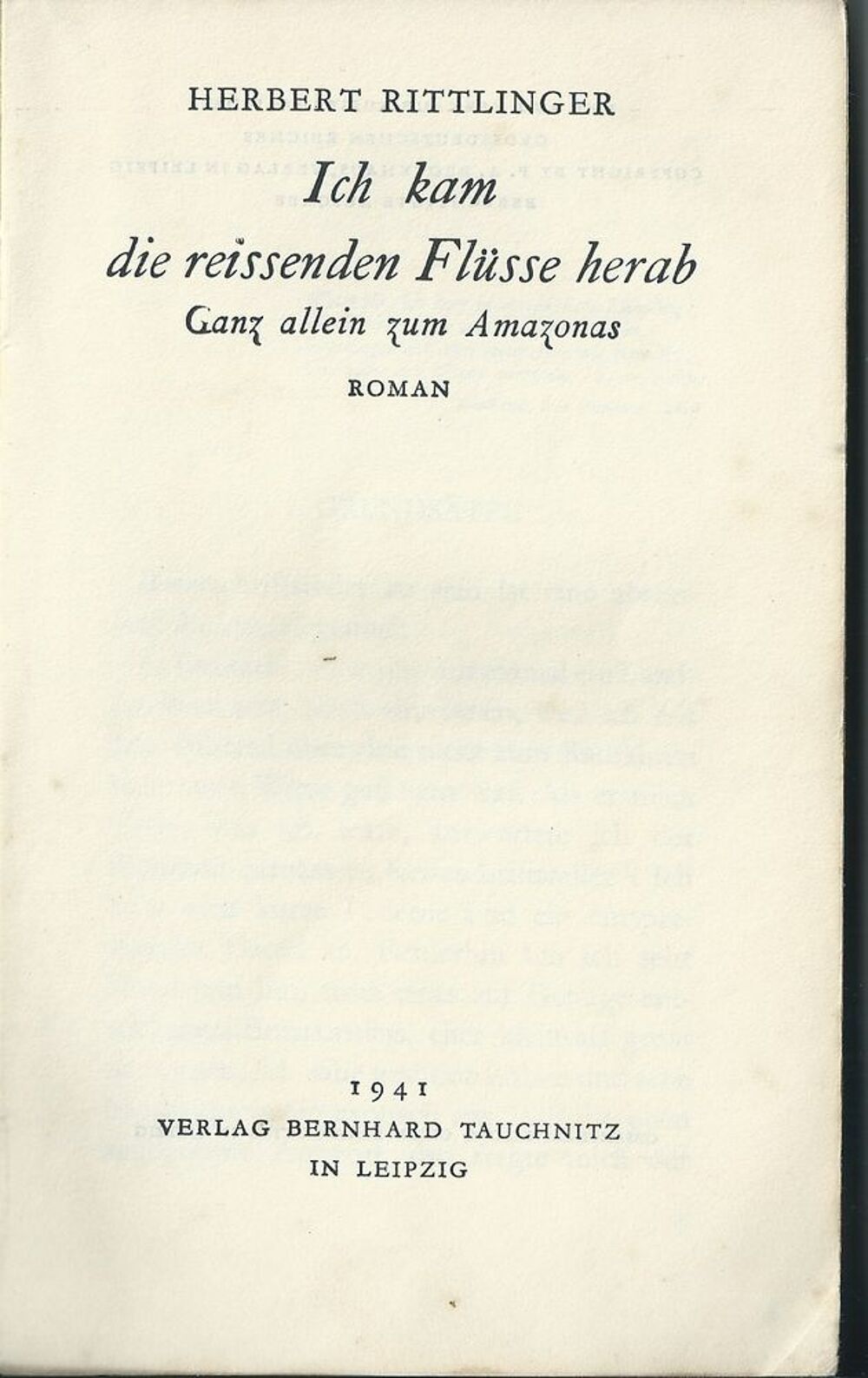 livre ich kam die fl&uuml;sse herab de herbert rittlinger 