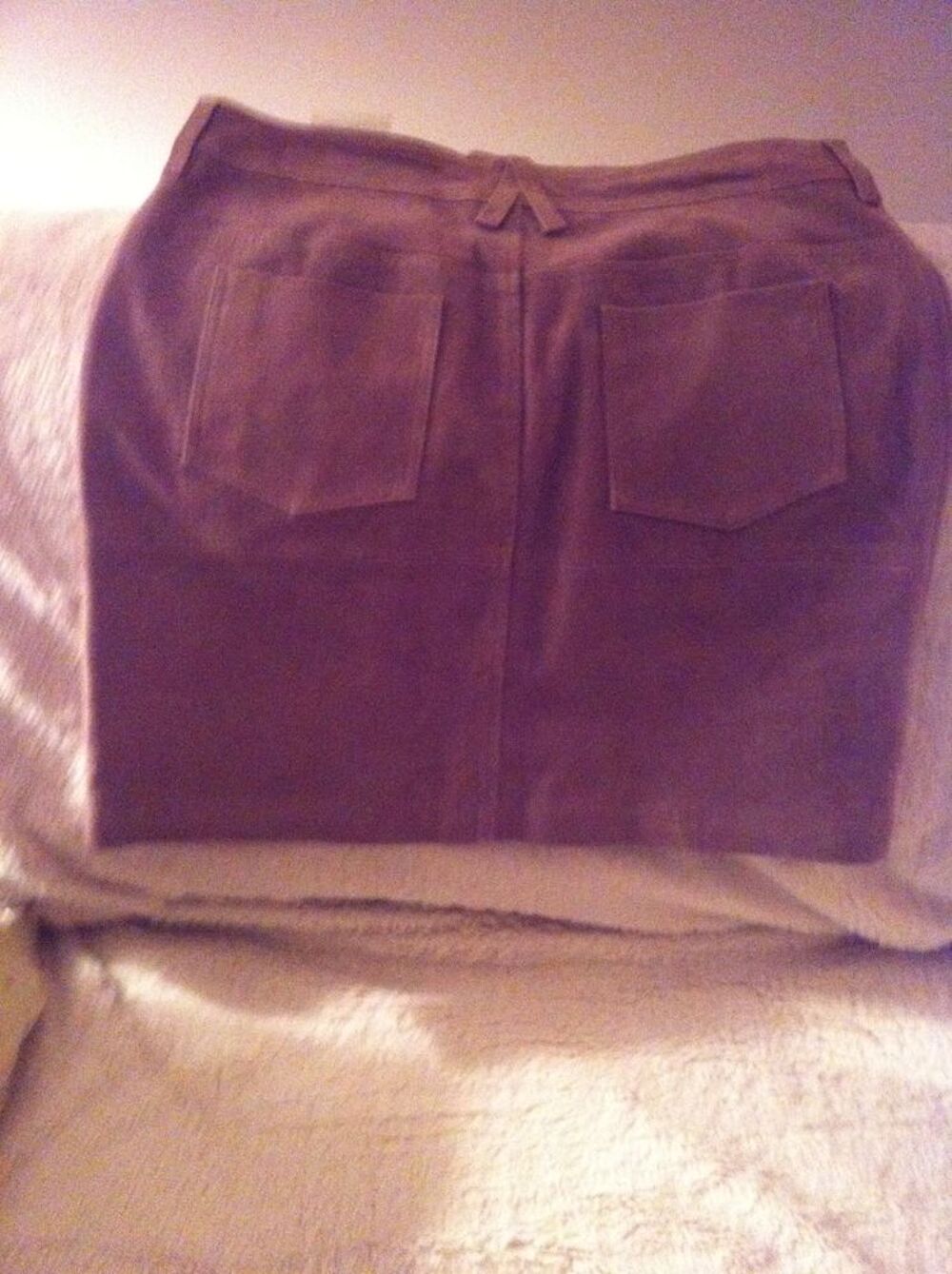 JUPE EN PEAU VERITABLE NATURELLE BEIGE Vêtements