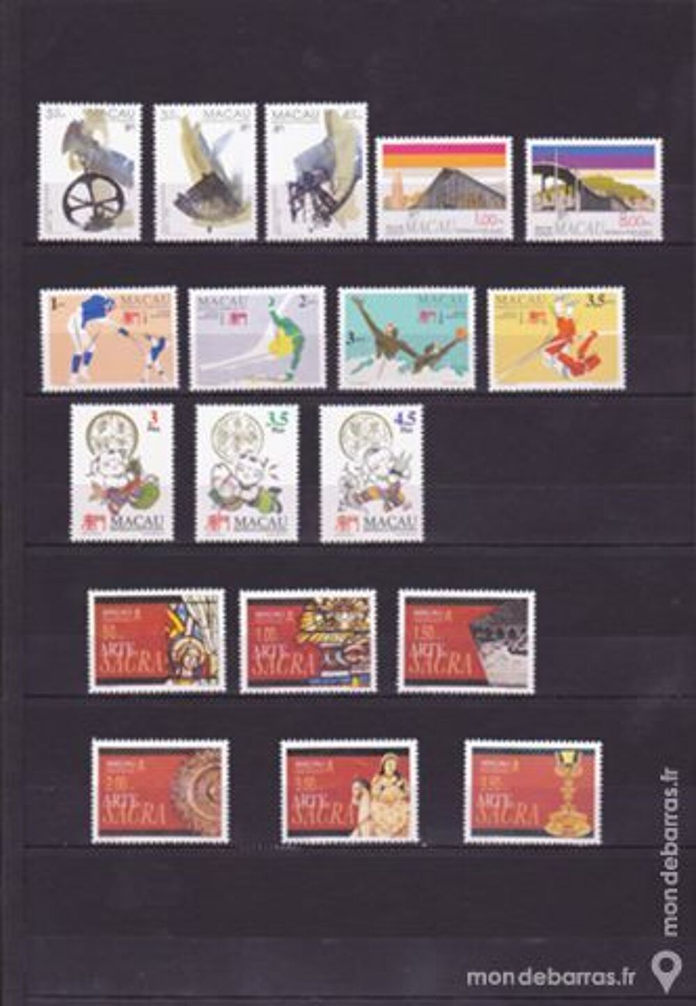 Timbres macao neufs ann&eacute;e compl&egrave;te 1994 + 3 blocs 