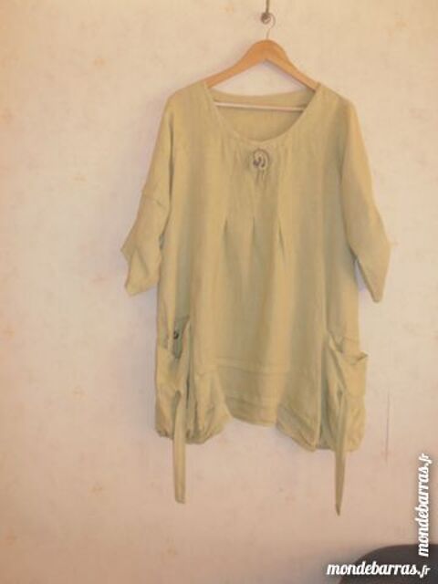 Tunique en lin vert anis 40 Tours (37)