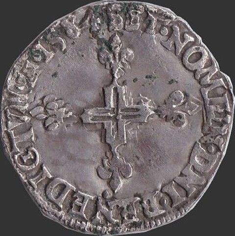 Henri III quart d'cu 1583T Nantes, point 5me 80 Couzeix (87)