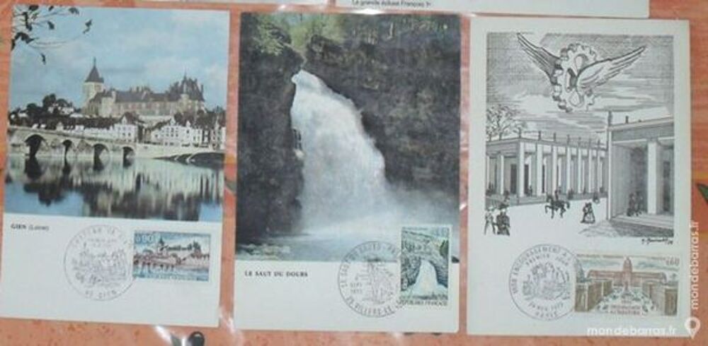 7 cartes postales Premier Jour avec timbre oblit&eacute;r 