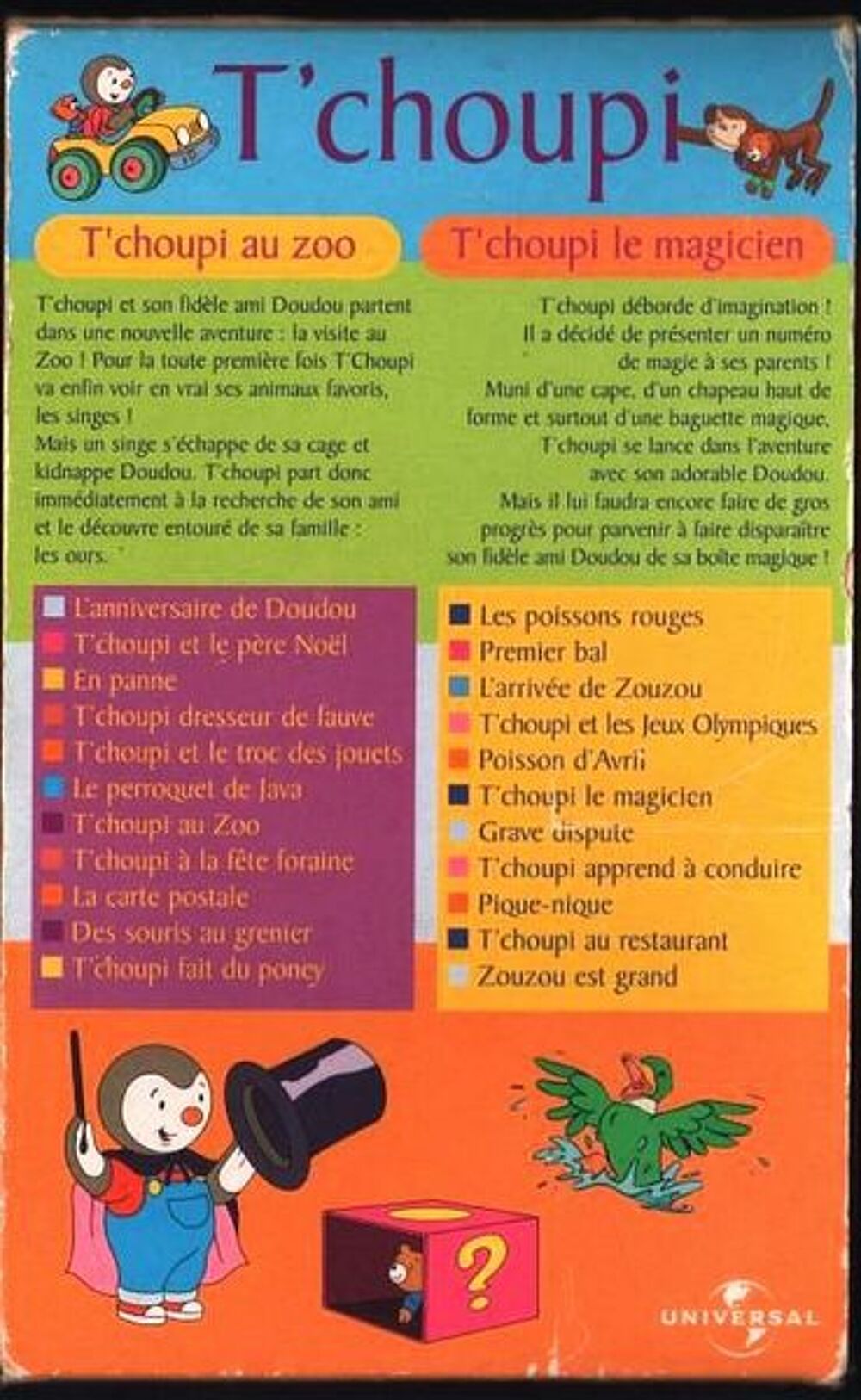 T'CHOUPI - 2 VHS / prixportcompris DVD et blu-ray