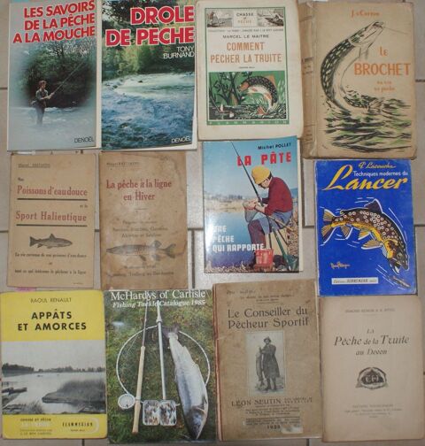 12 livres de pêche dont rares catalogues 99 Montcy-Notre-Dame (08)