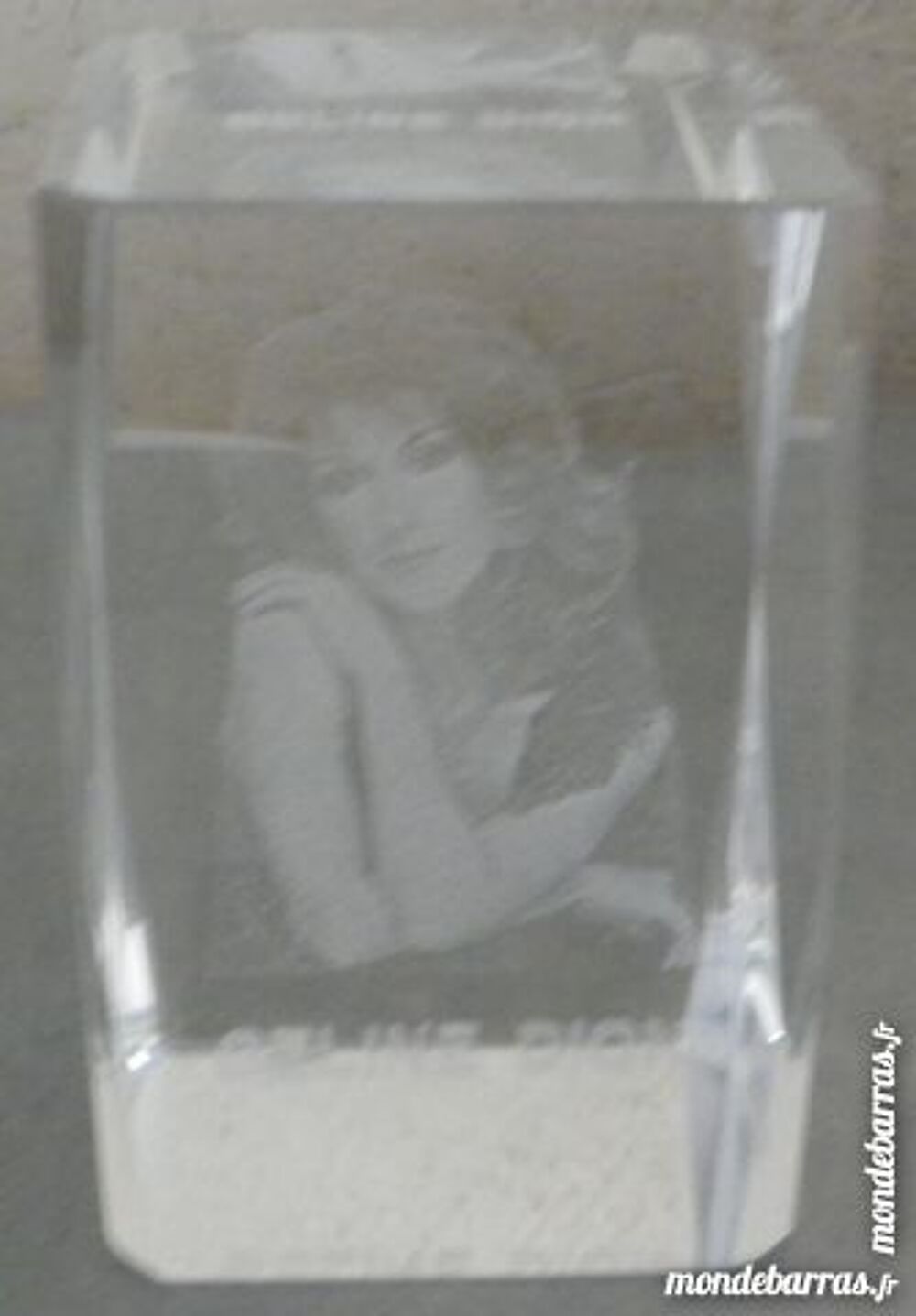 CELINE DION GRAVEE DANS BLOC DE RESINE 