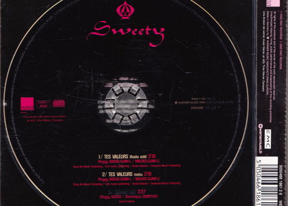 Maxi CD Sweety - Tes valeurs (Feat Djam-L)
CD et vinyles