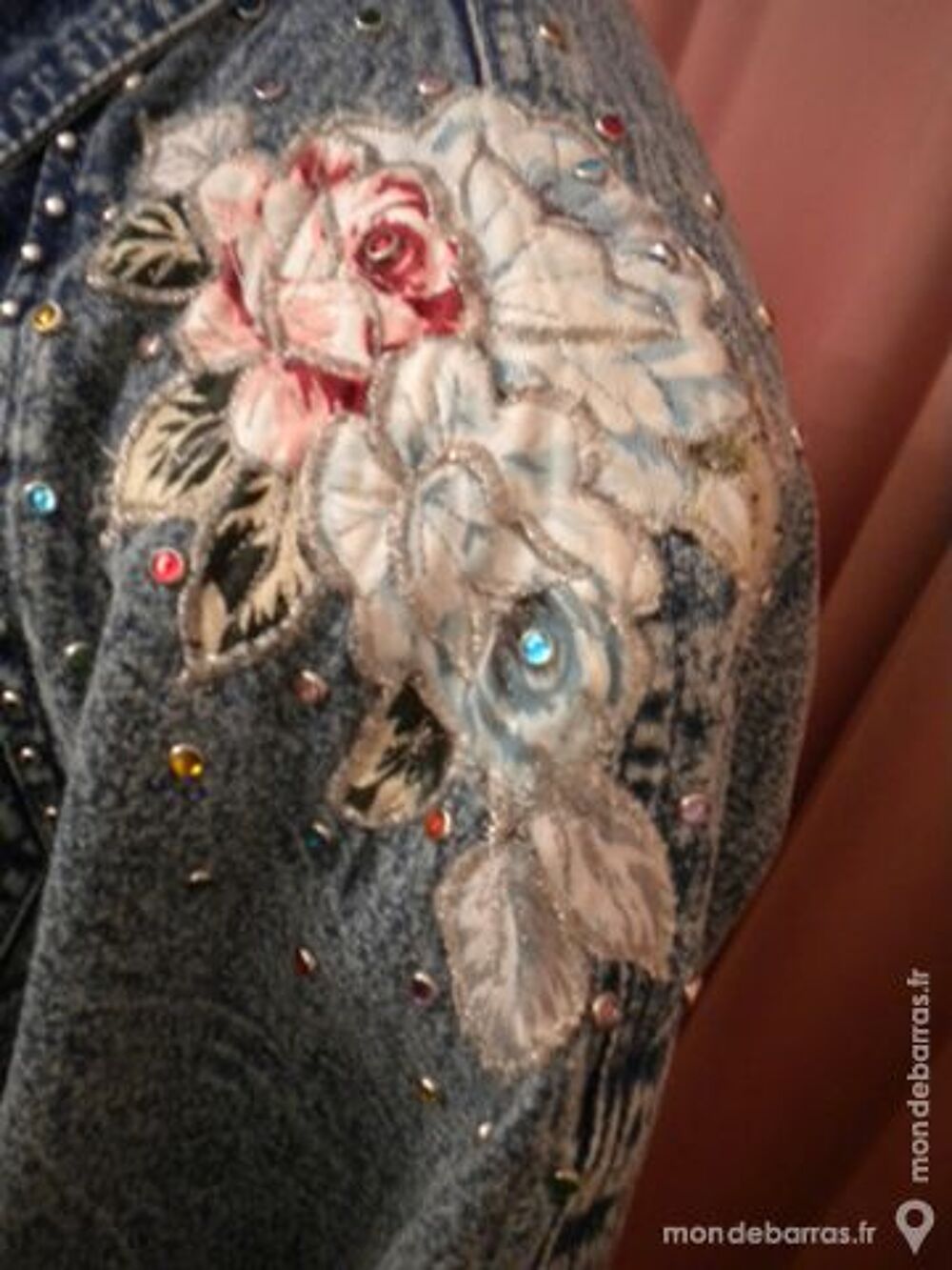 VESTE JEAN'S AVEC MOTIFS BRODES ET PIERRES MULTICO Vêtements