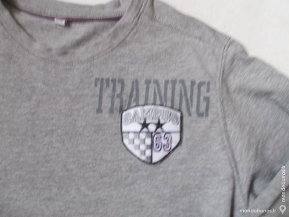 TEE SHIRT GRIS &laquo;CAMPUS&raquo; MANCHES LONGUES NEUF Vêtements enfants