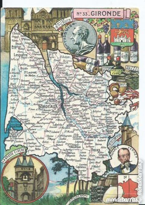 carte 1 cpsm département 33 7 Tours (37)