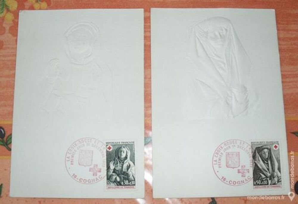 2 Cartes Postales Philat&eacute;liques Croix Rouge 