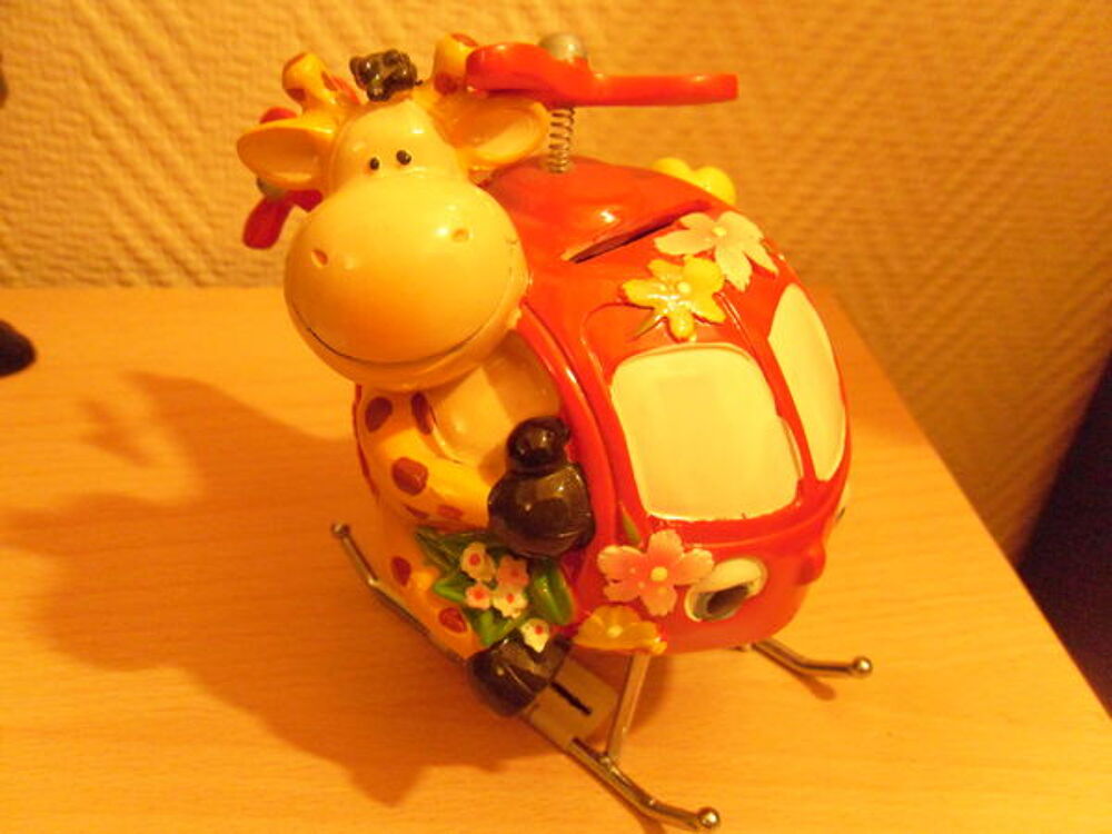 Tirelire H&eacute;licopt&egrave;re avec Girafe, Neuf &eacute;tiquette Jeux / jouets