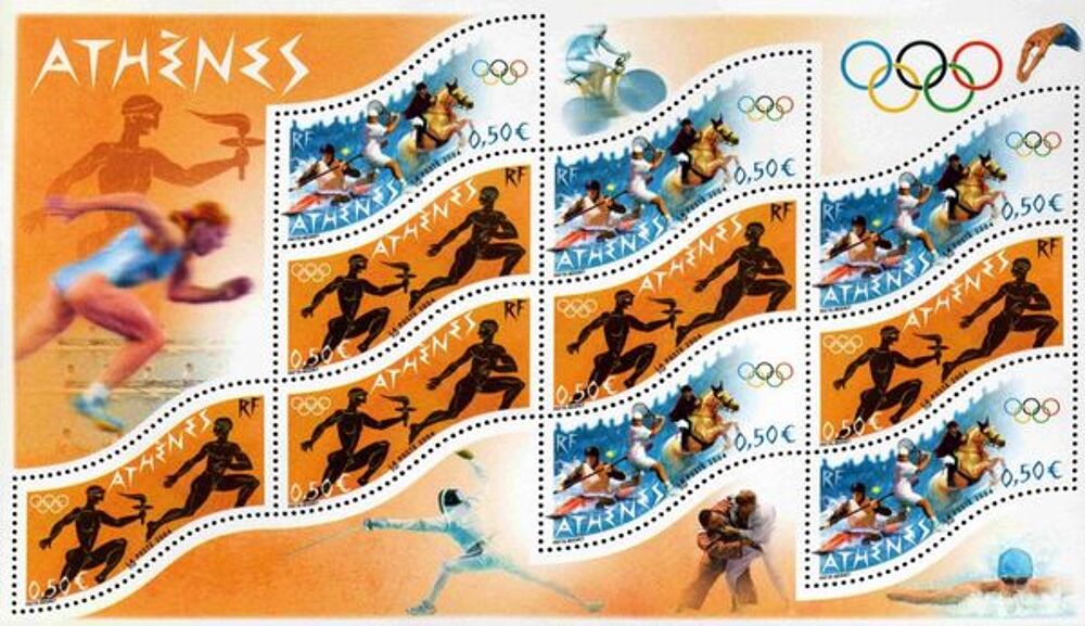 Timbres France NEUF Bloc JO d'&eacute;t&eacute; Ath&egrave;nes 2004

