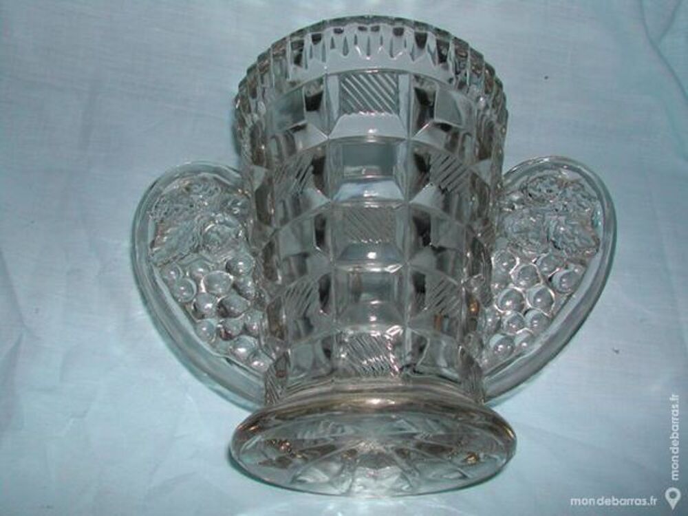 Ancien VASE ART DECO verre moul&eacute; XXeme NO COPY Décoration