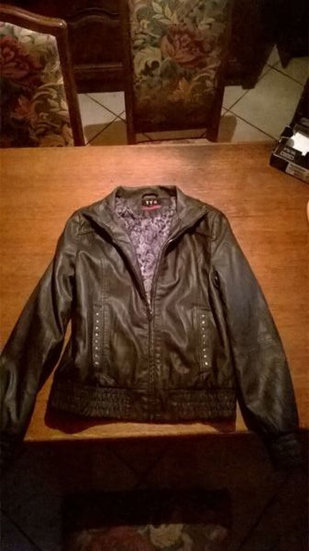 Blouson cuir gris et bottines ivoire Vêtements