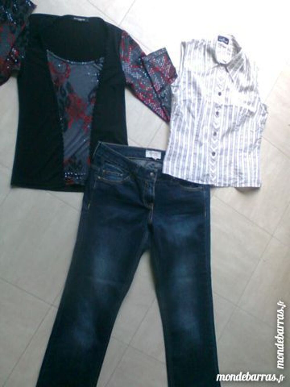 pantalon jean, chemisier, t.shirt - 40 - zoe Vtements