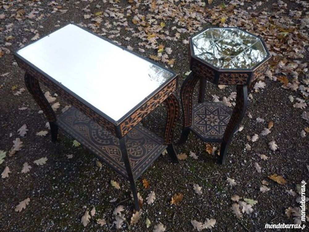 Petite table mauresque en c&egrave;dre/miroir/d&eacute;co salon Meubles