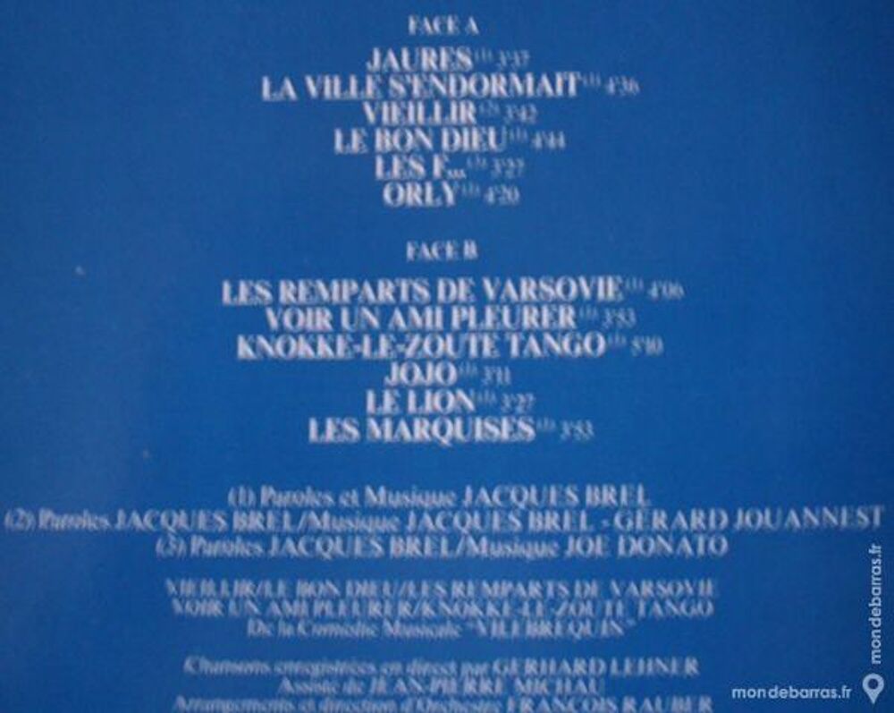 2 Vinyls 33 tours de Jacques Brel. CD et vinyles