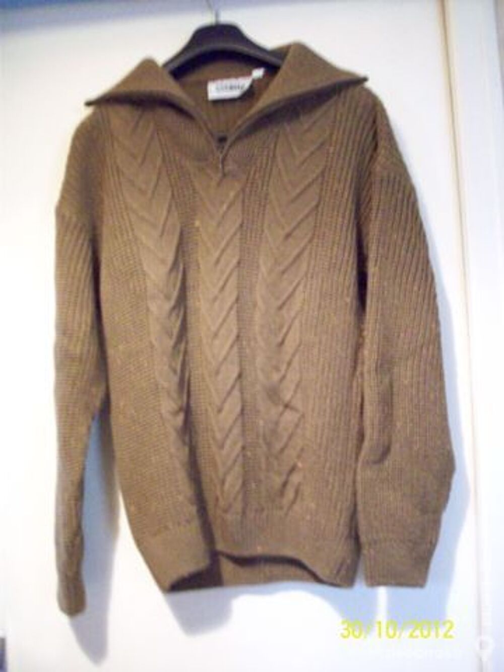 Pull marron chin&eacute; pour homme Vêtements