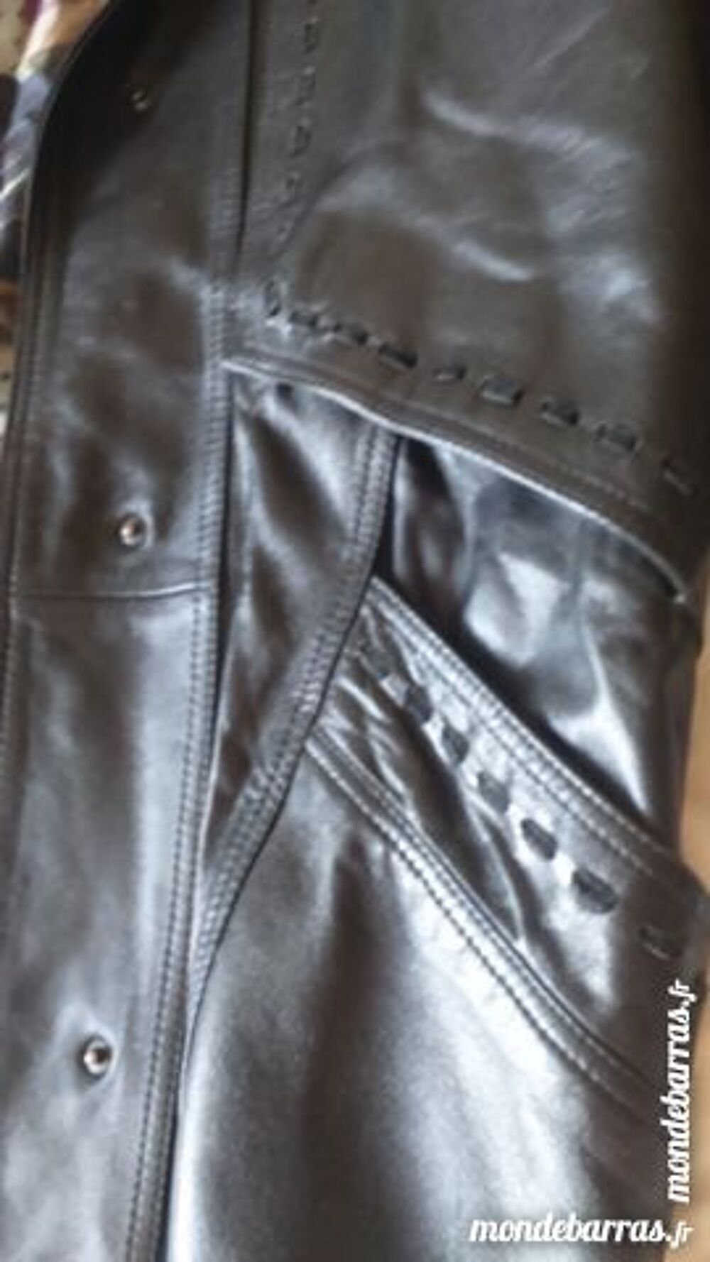 veste cuir noire Vêtements