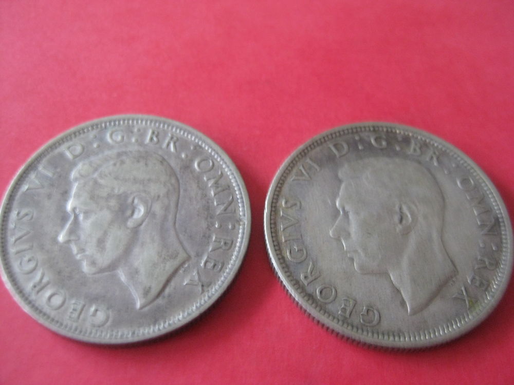 pi&eacute;ce 1/2 COURONNE GEORGE VI argent 1942-1940 
