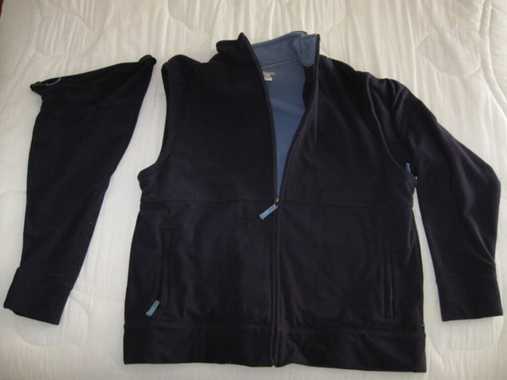 Veste Polaire bleu, manche d&eacute;tachables gilet Sports