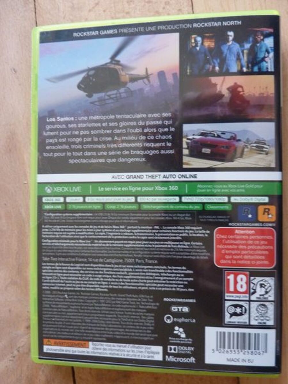 jeu GRAND THEFT AUTO FIVE pour XBOX 360 neuf 
Consoles et jeux vidéos
