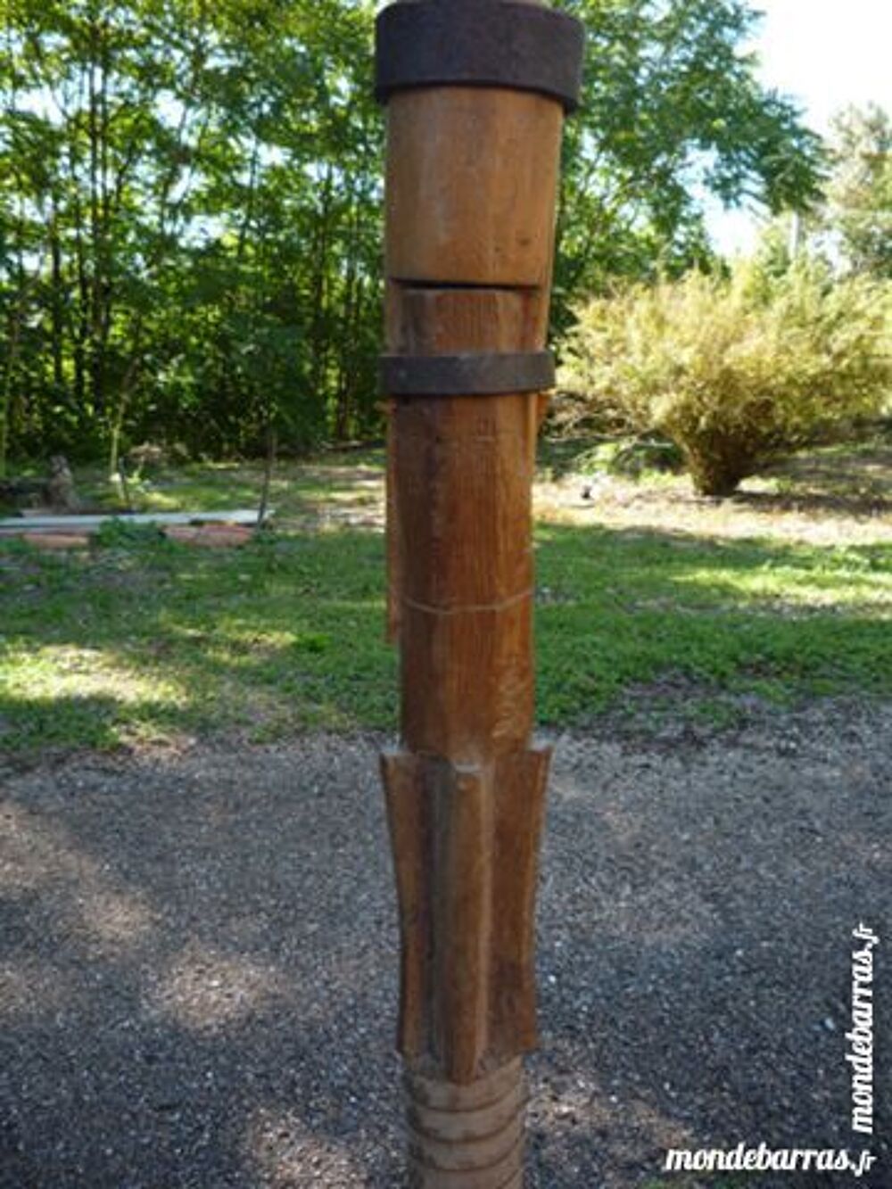 Vis/engrenage en bois, art populaire Décoration