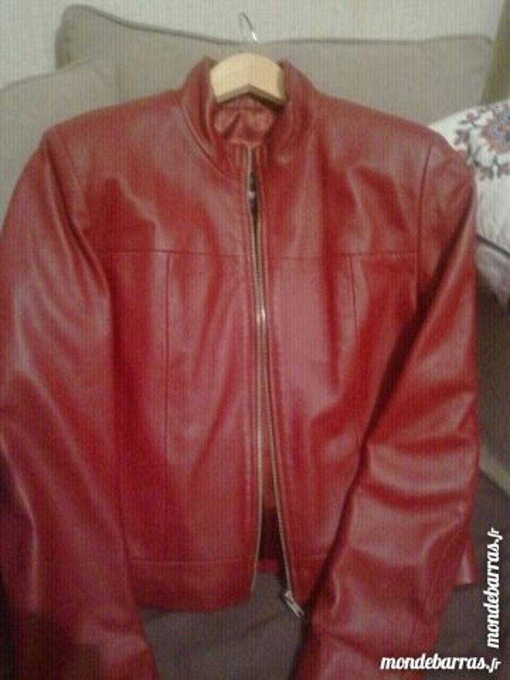 Blouson en Cuir Rouge Vêtements