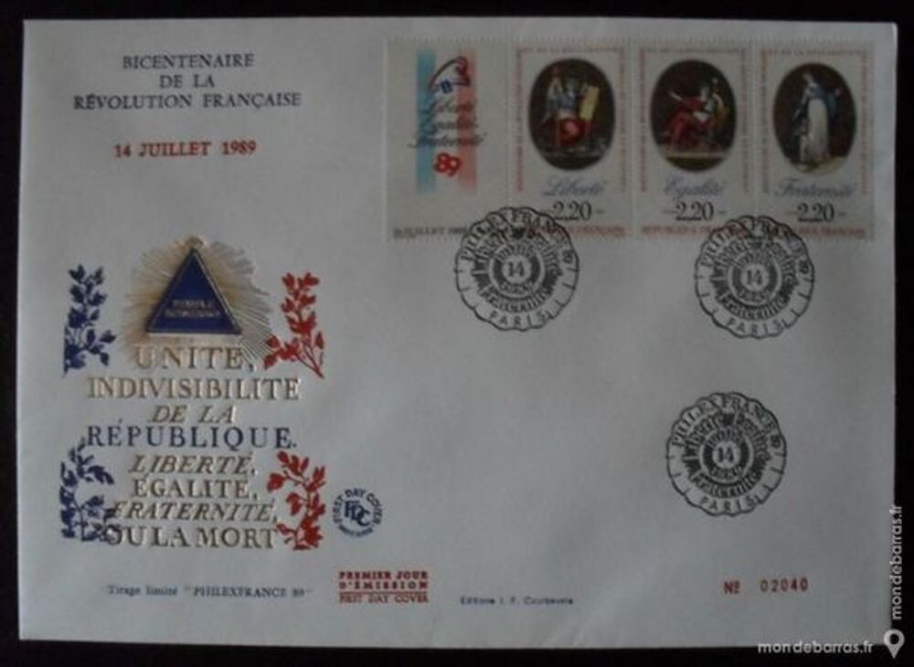 4 enveloppes Premier Jour des Carnets R&eacute;volution 