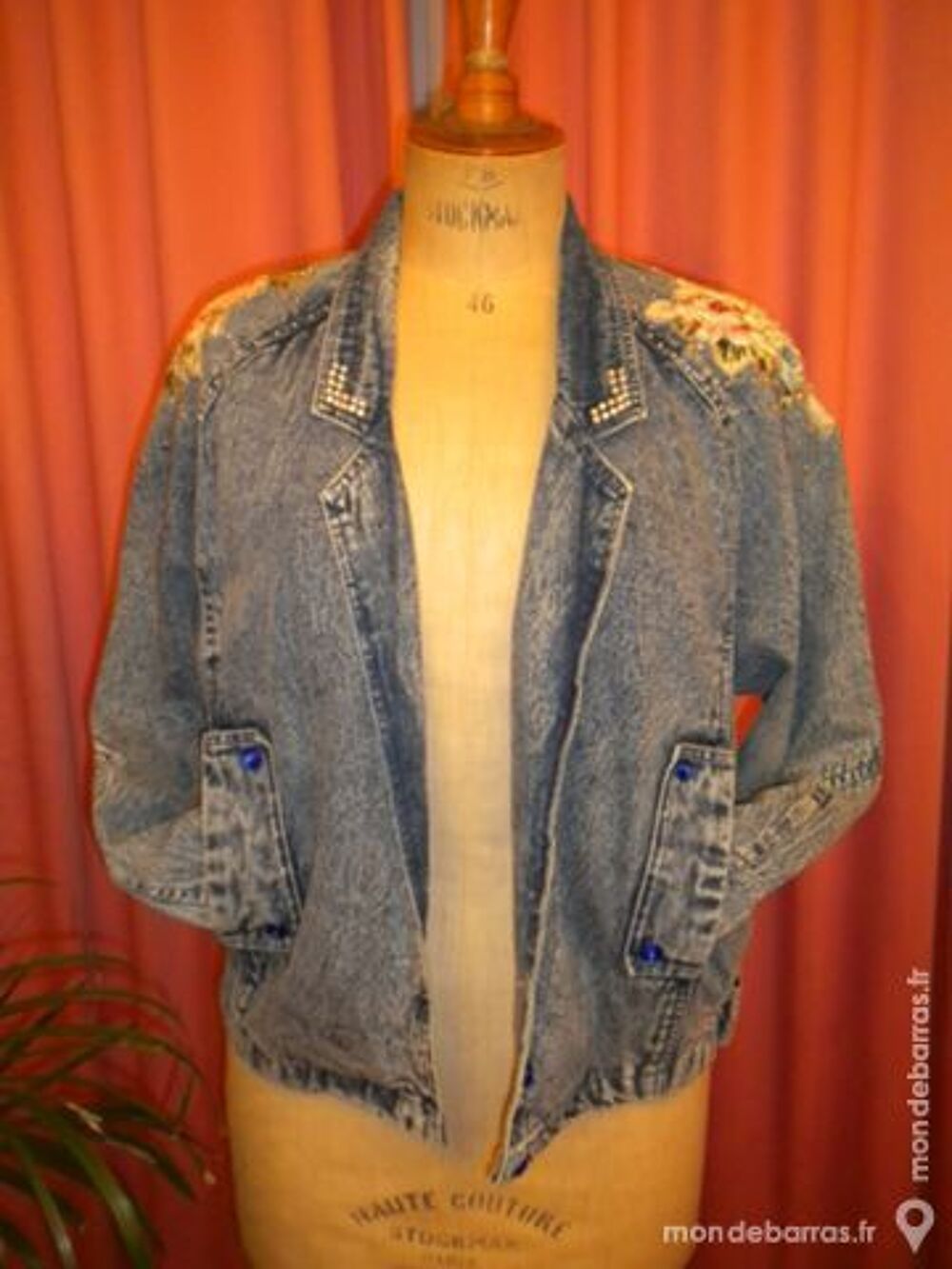 VESTE JEAN'S AVEC MOTIFS BRODES ET PIERRES MULTICO Vêtements