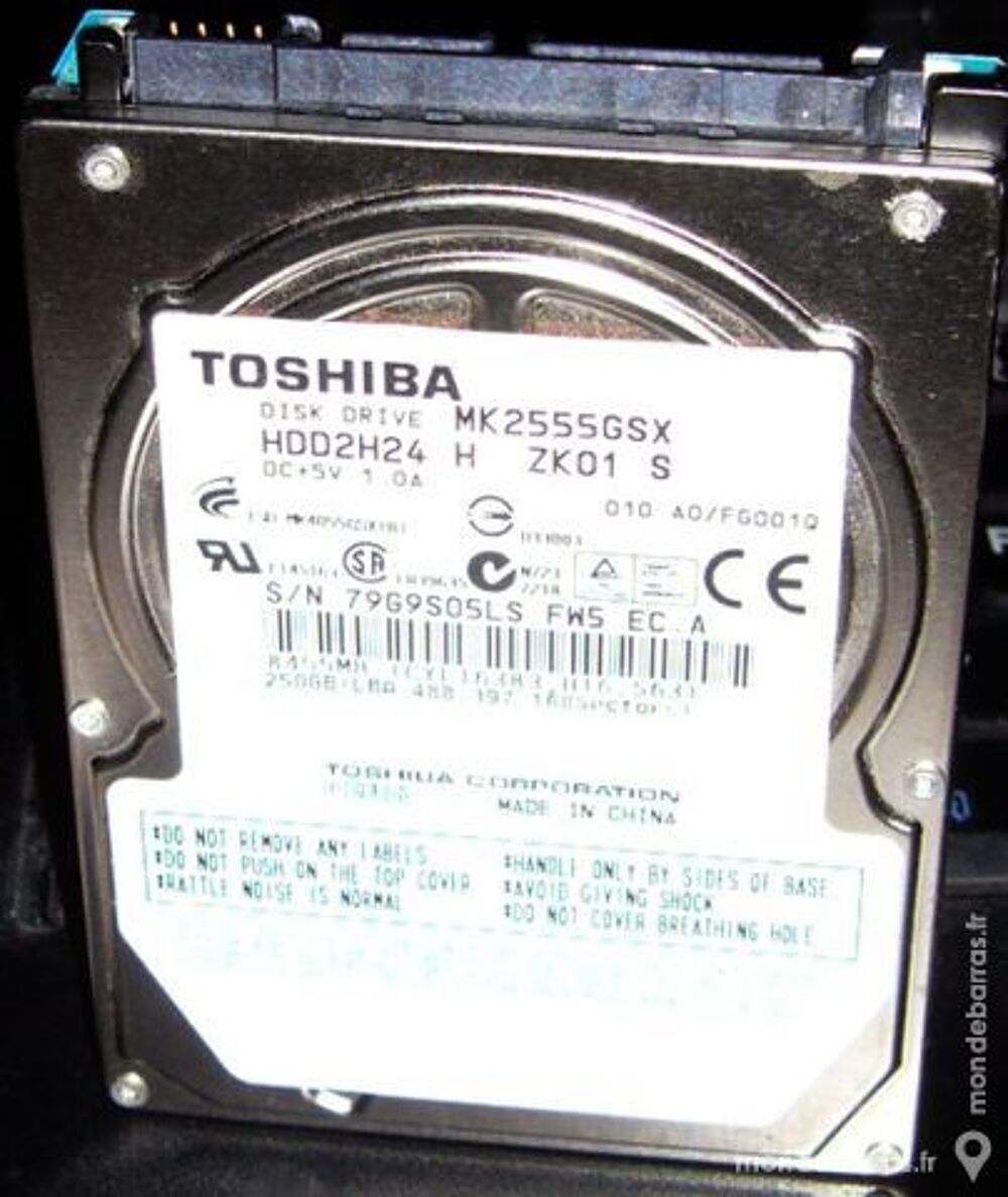 Disque dur Toshiba 250Gb pc portable Matériel informatique