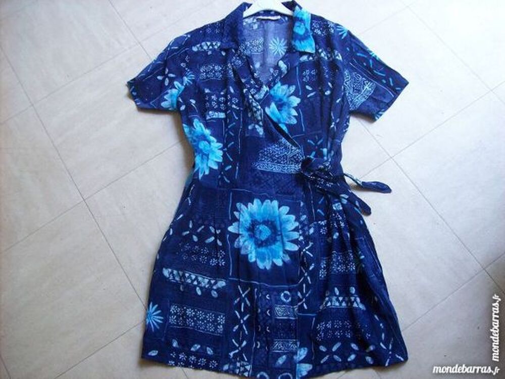 robe imprim&eacute;e fleurs bleues - 42 - zoe Vtements