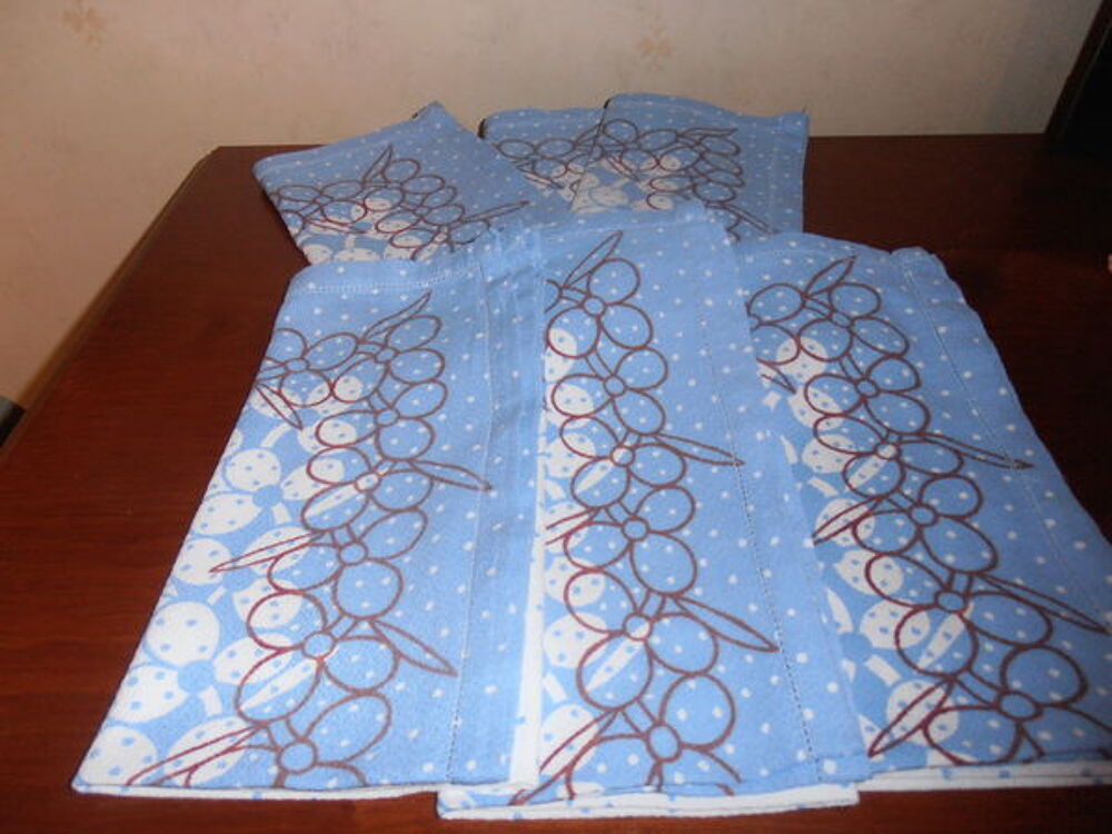 Lot de 6 serviettes motifs et pois (79) Cuisine