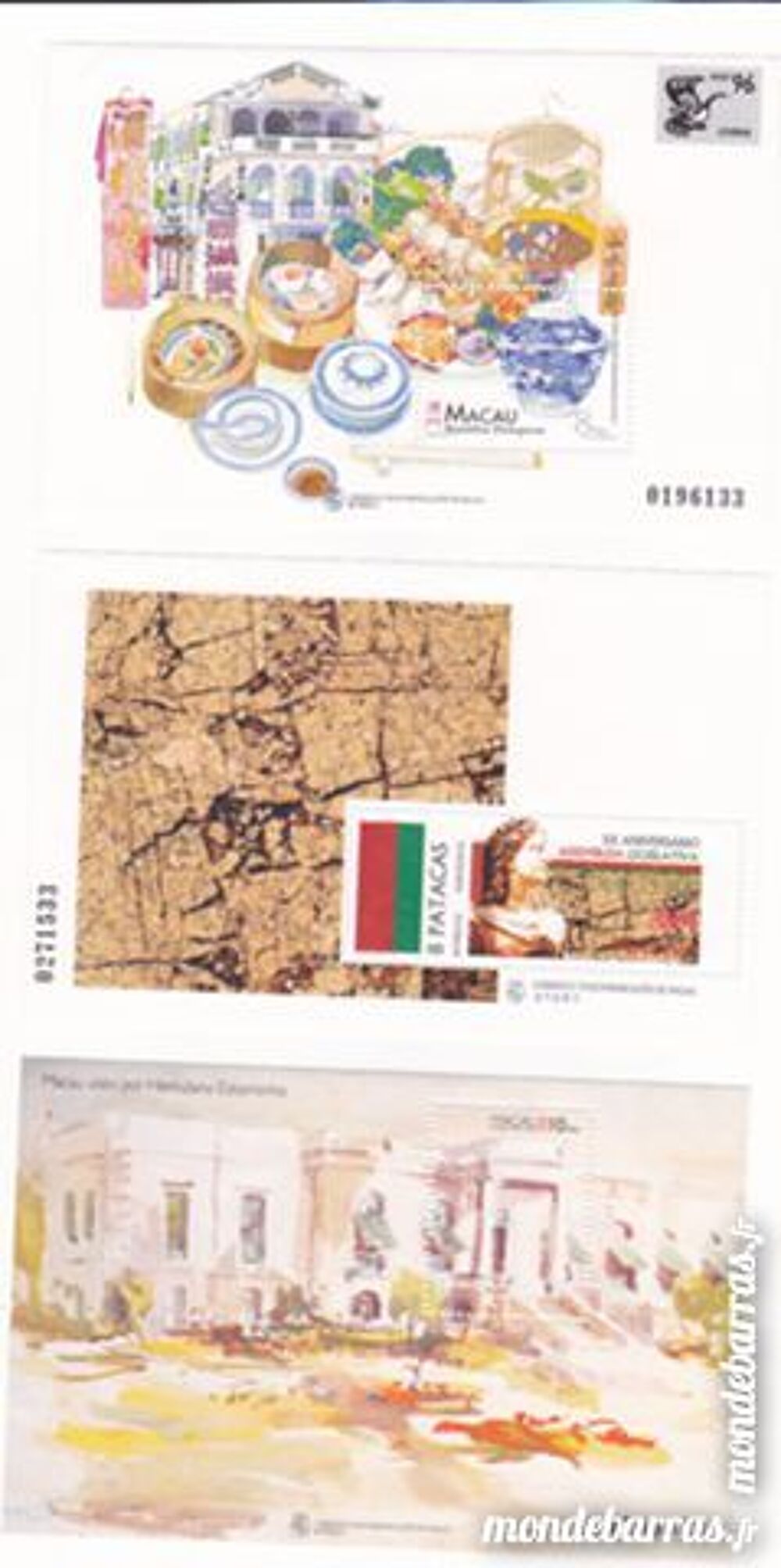 Timbres macao neufs ann&eacute;e compl&egrave;te 1996 + 8 Blocs 
