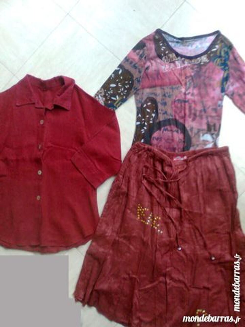 VESTE - HAUT - JUPE bordeaux -38/40 - zoe Vêtements