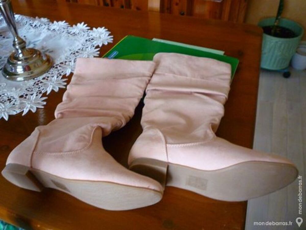 bottes femme rose nude Chaussures