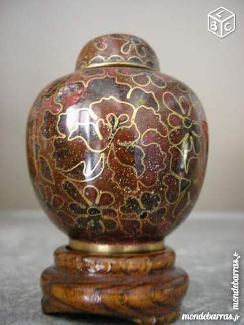 VASE, EMAUX CLOISONNES, Ton marron, Hauteur 6 CM 15 Lons-le-Saunier (39)