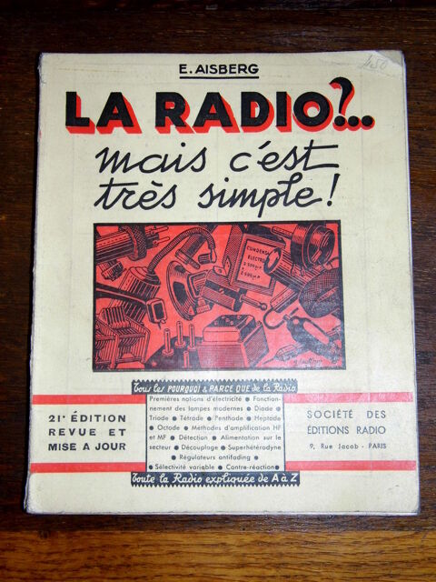 LA RADIO mais c 'est si simple 1955 TSF AISBERG 10 Dunkerque (59)