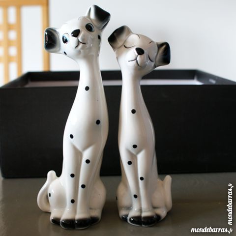Statuettes «couple 101 Dalmatiens» en faïence 20 Cabestany (66)