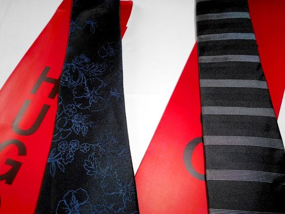 cravate de marque Hugo Boss 100% soie (l'unit&eacute;) Vtements